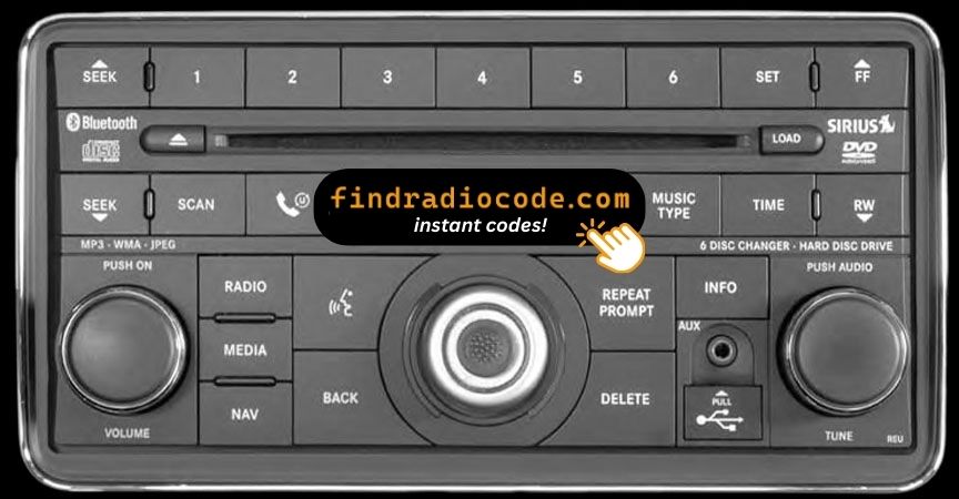 Chrysler MyGIG NTG4 REX
 radio unlock 4 digit code online for this radio